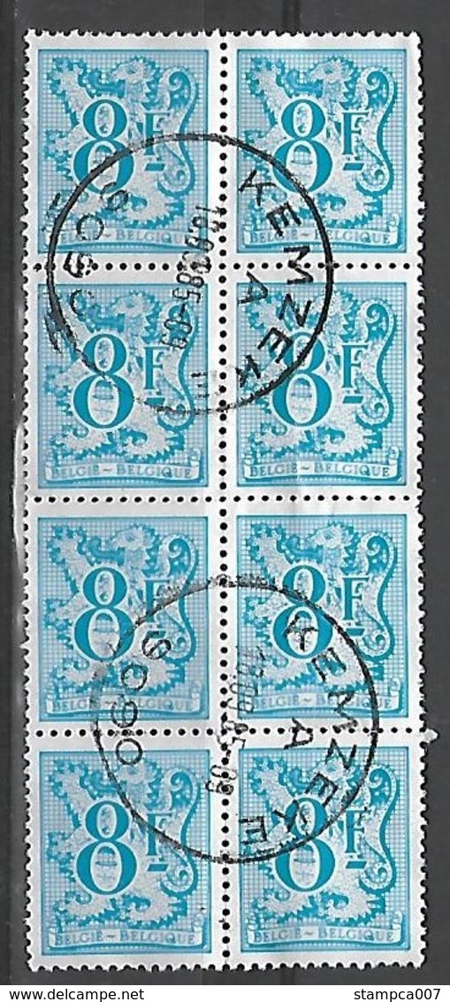 OCB Nr 2091 Lion Leeuw Blok - Centrale Stempel Kemzeke - 1977-1985 Chiffre Sur Lion