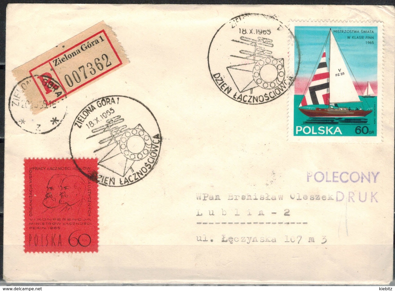 POLEN 1965 - Rekobeleg Mit  MiNr: 1590+1596  SStmp. - Briefe U. Dokumente