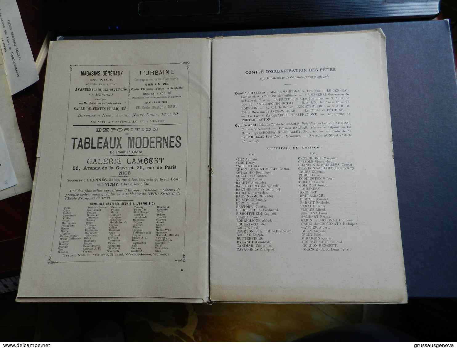 2.3) NICE CARNAVAL 1889 COMITE D'ORGANISATION DES FETES PROBABILMENTE COMPLETO MA STACCATO DALLA COPERTINA - Programmi