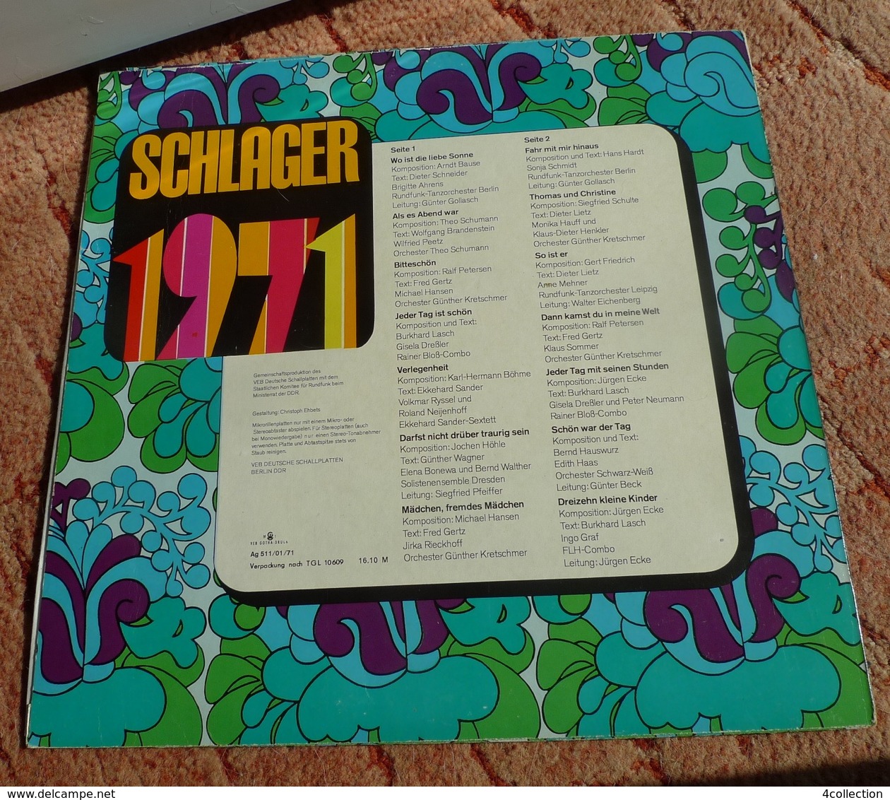 Vinyl Records Stereo 33 Rpm LP SCHLAGER 1971 DDR Amiga Germany - Other & Unclassified