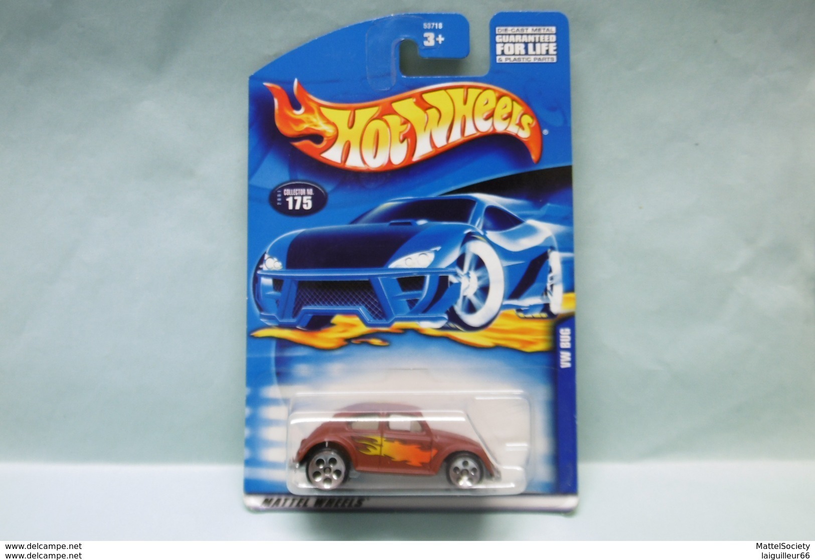 Hot Wheels - VOLKSWAGEN VW BUG Beetle - 2001 - Collector 175 HOTWHEELS US Long Card 1/64 - HotWheels