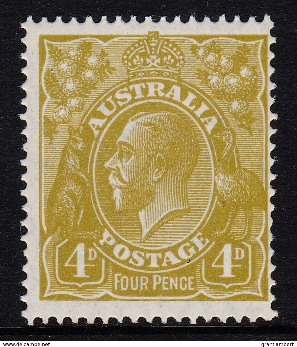 Australia 1927 King George V 4d Greenish Olive SMW P14 MNH - Ungebraucht