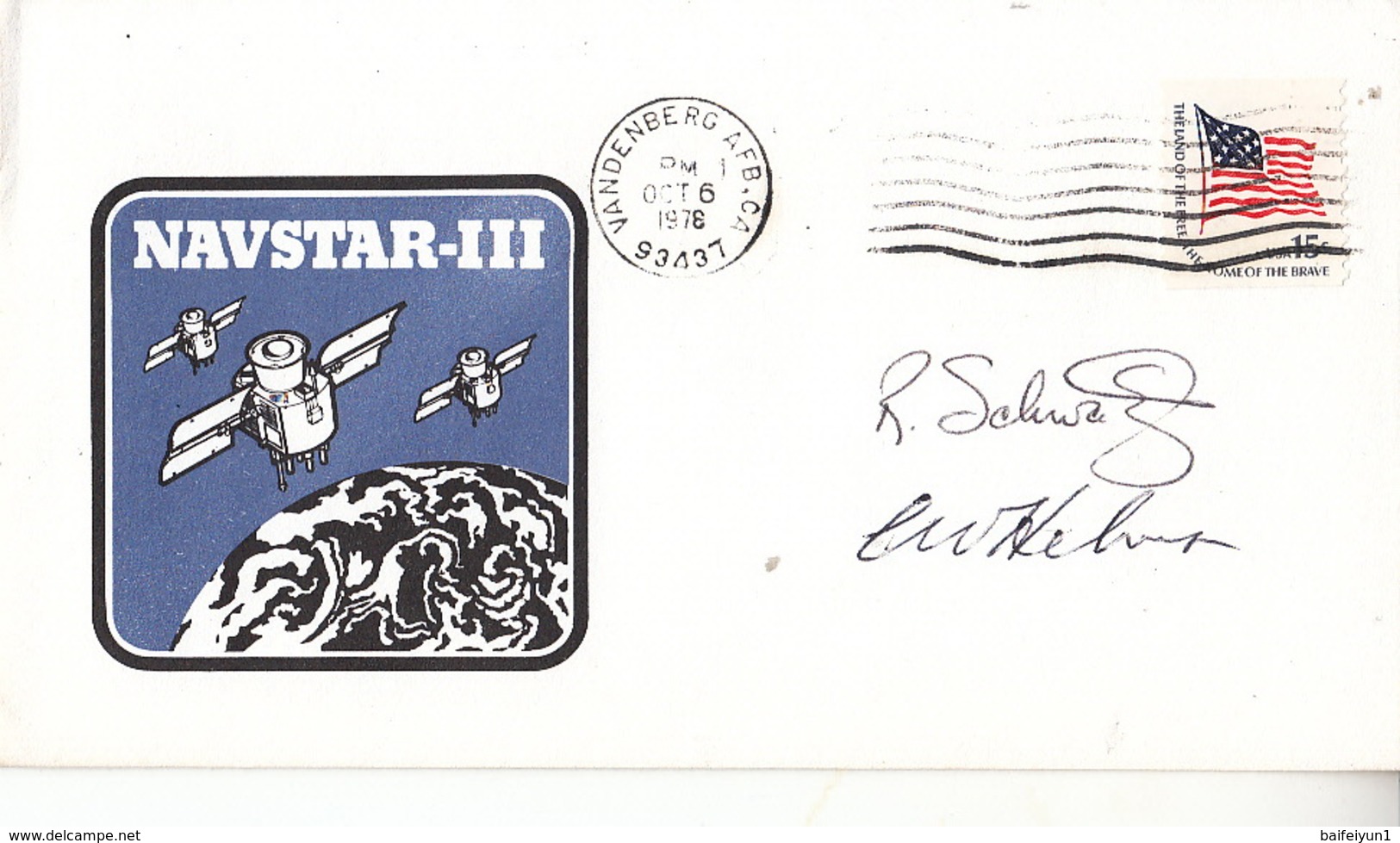 1978 USA  Satellite Navstar-III  Orig.signed Commemorative Cover - North  America