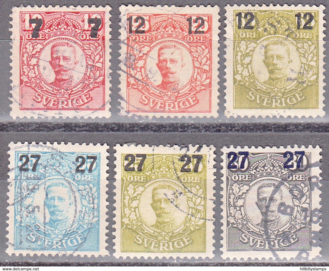 SWEDEN   SCOTT NO. 99-104    USED      YEAR  1918 - Gebraucht