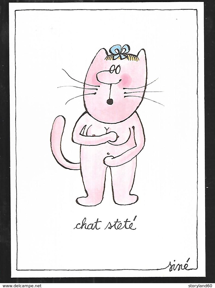 Cpm St004610 Siné Chat Steté , Chasteté, Chatte Nue   , édition De 1981-82 - Sine