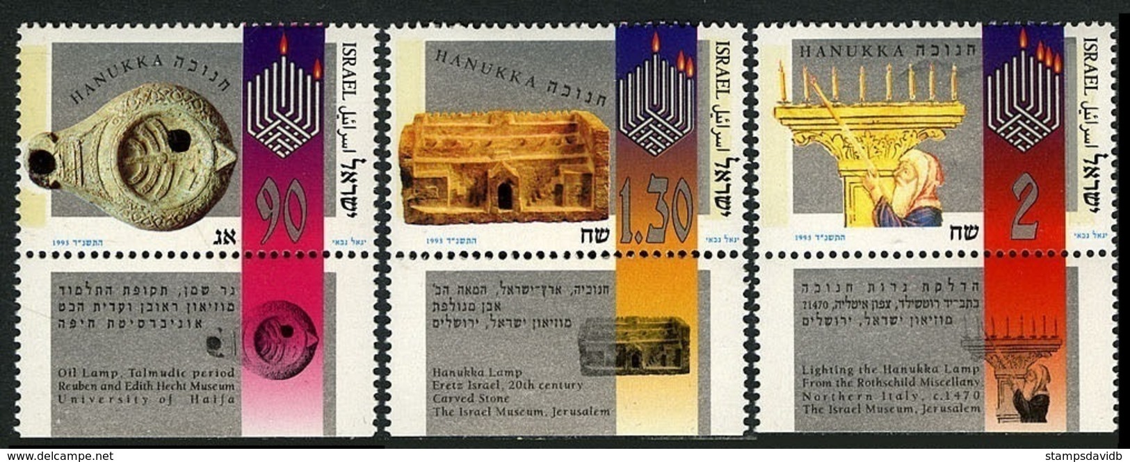 1993	Israel	1282-1284	Hanukka		4,40 € - Usati (con Tab)