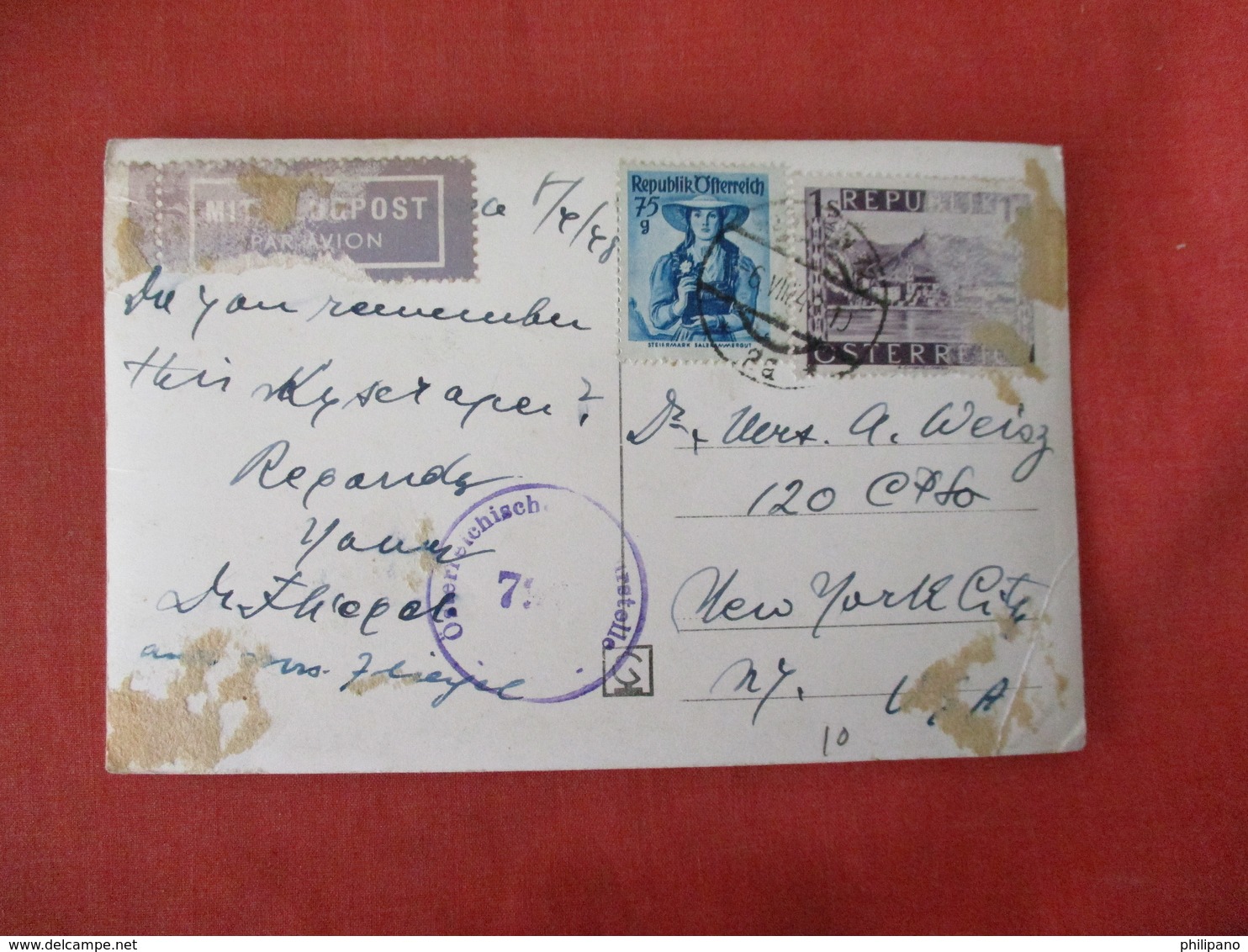 Austria > Vienna Paper Residue On Back  Has Stamp & Cancel     Ref 3327 - Other & Unclassified