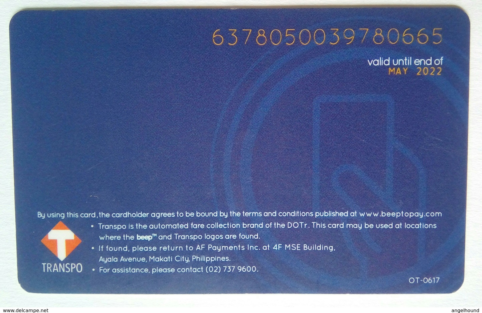 Beep Card  (re Loadable Card For Manila LRT/MRT Systems) - World