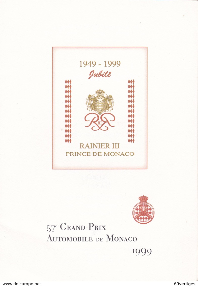 57ème Grand Prix Automobile De Monaco 1999, Jubilé Rainier III, Invitation Diner De Gala, Concert Shirley Bassey - Automobile - F1