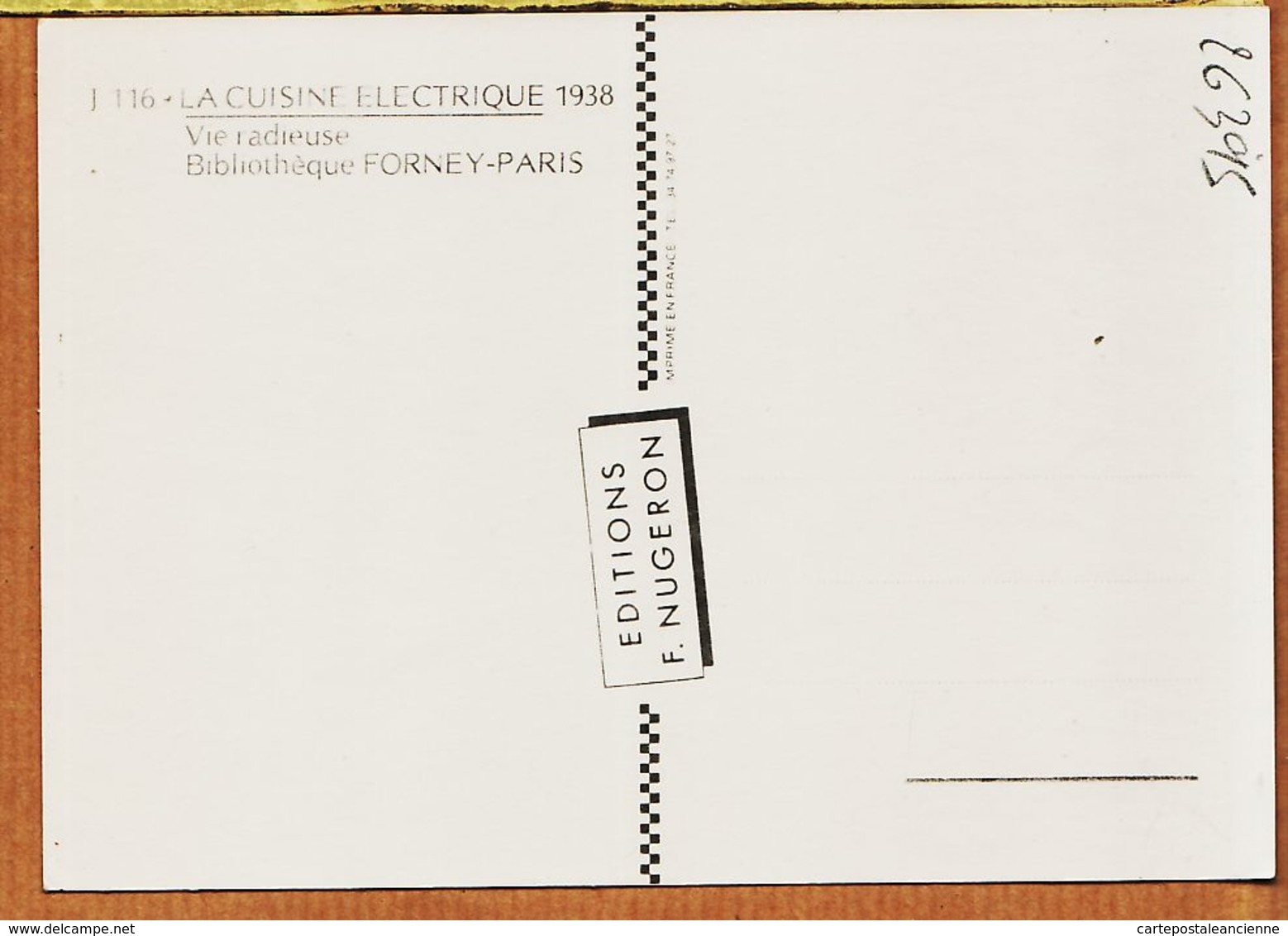 Cppub 064 VIE RADIEUSE La CUISINE ELECTRIQUE 1938 Affiche R. BLONDE Bibliothèque FORNEY-PARIS  REPRO NUGERON J-116 - Publicité