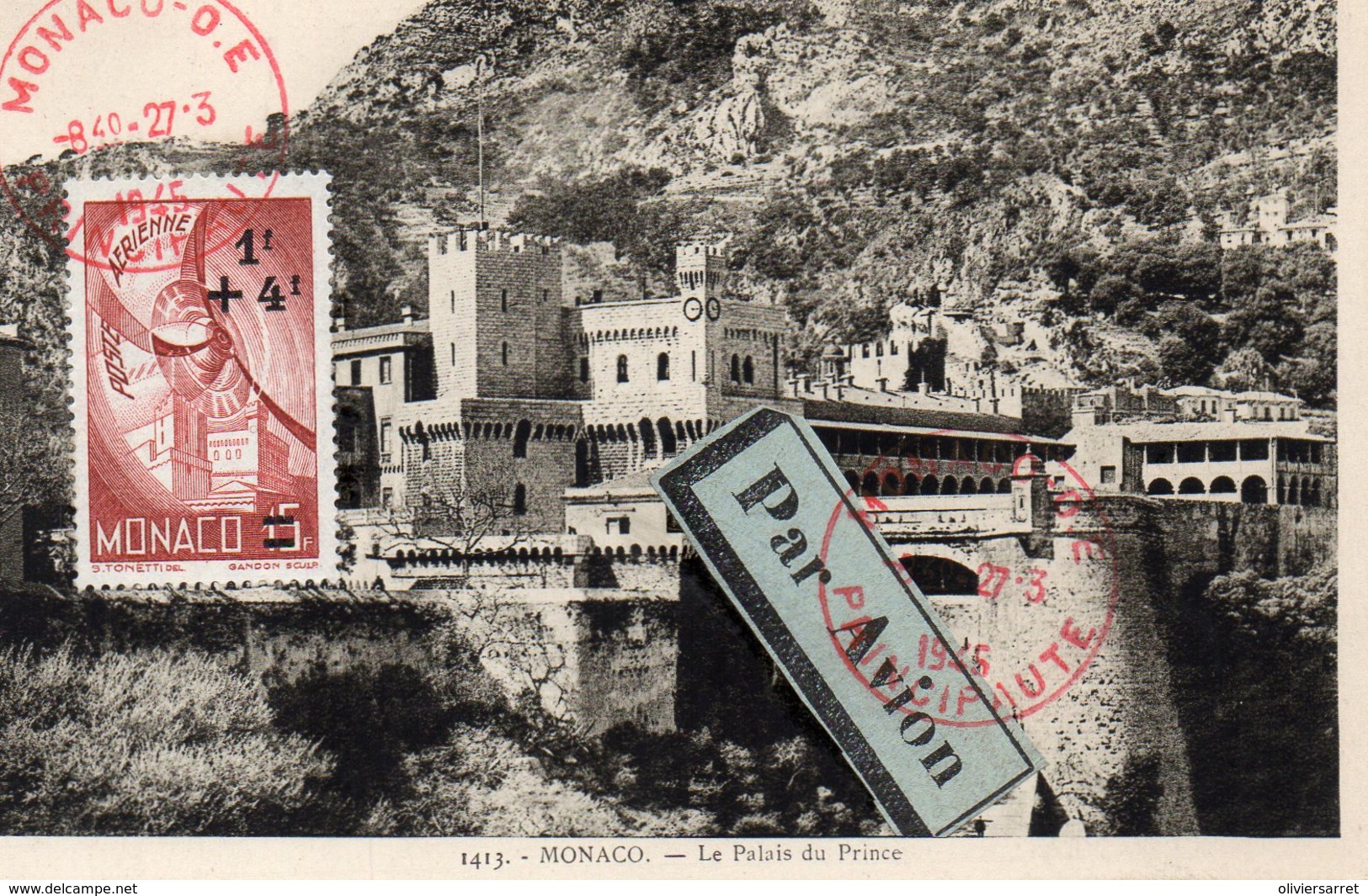 Monaco 1945 Palais Du Prince - Oblitérés