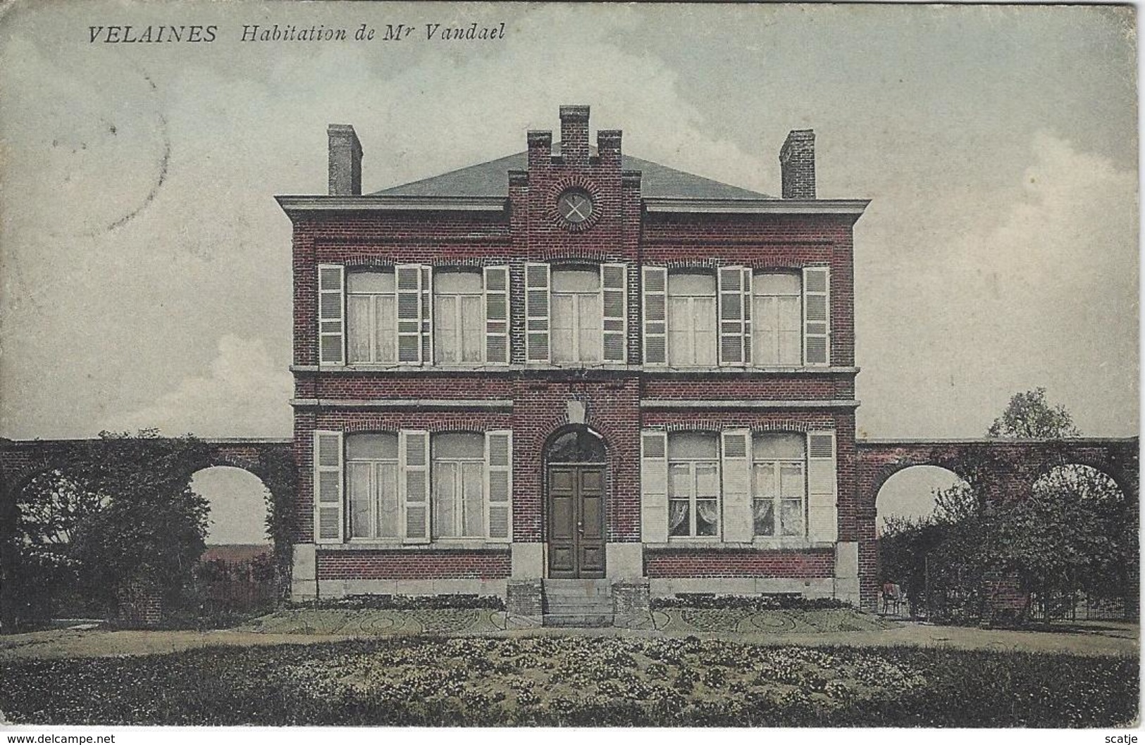 Velaines   -    Habitation De Mr Vandael.   -   Prachtige Kaart!   1911   Naar   Moerbeke (Waas) - Celles