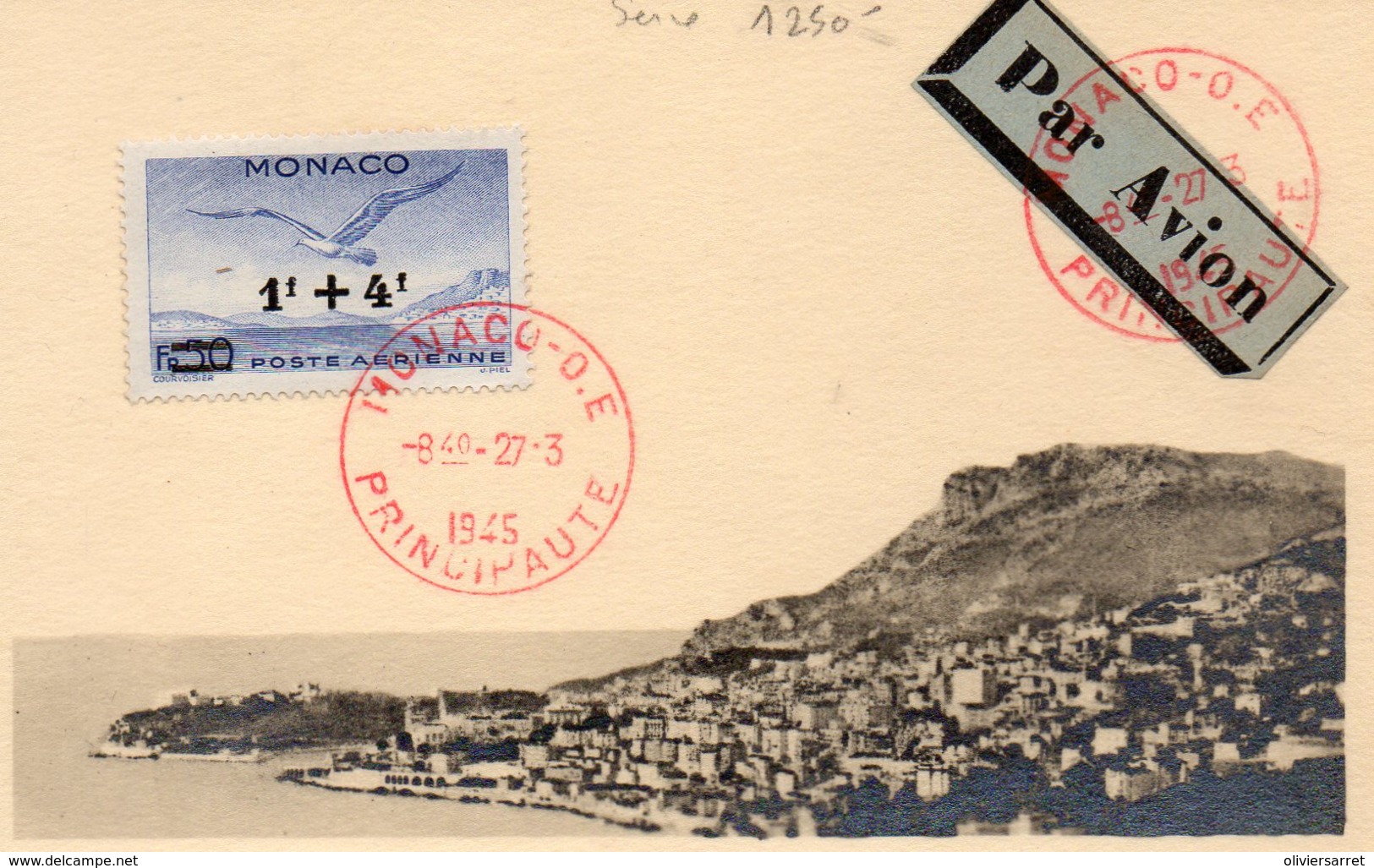 Monaco 1945  Vue Aérienne - Oblitérés