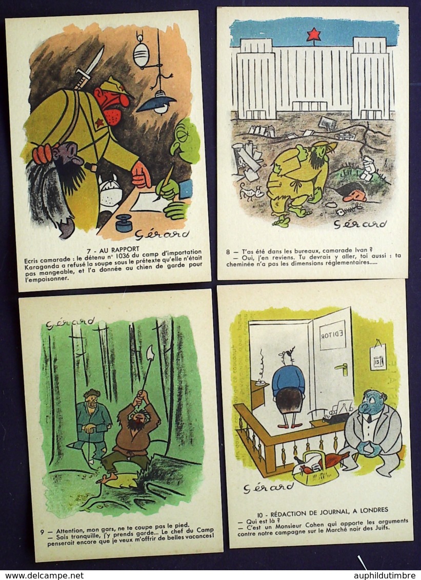 Lot De 10 CP Satiriques Du CIR GUERRE 1939-45 Signées Gérard H2236 - Humoristiques