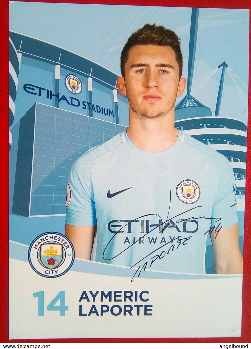Manchester City   Aymeric Laporte  Signed Card - Authographs