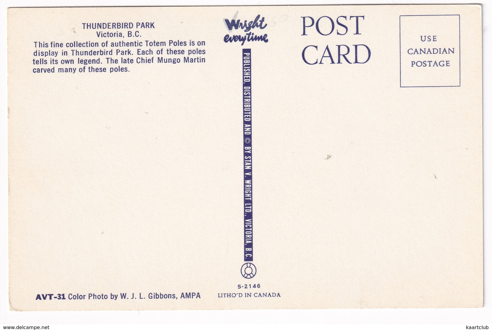 Victoria - Thunderbird Park - Totem Poles ( By Chief Mungo Martin)  - (B.C., Canada) - Victoria