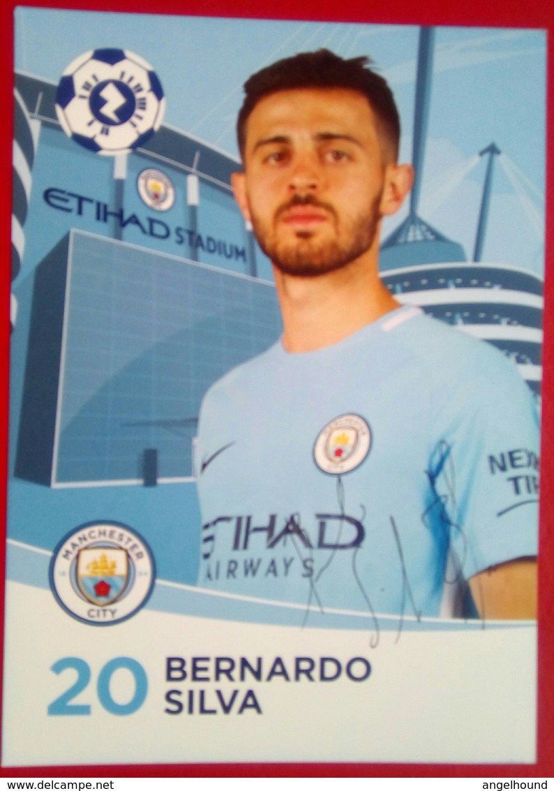 Manchester City   Bernardo Silva    Signed Card - Autógrafos