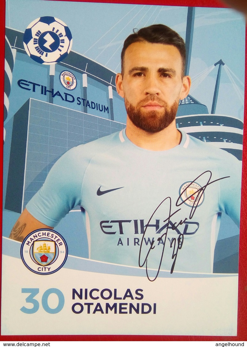 Manchester City  Nicholas Otamendi  Signed Card - Authographs