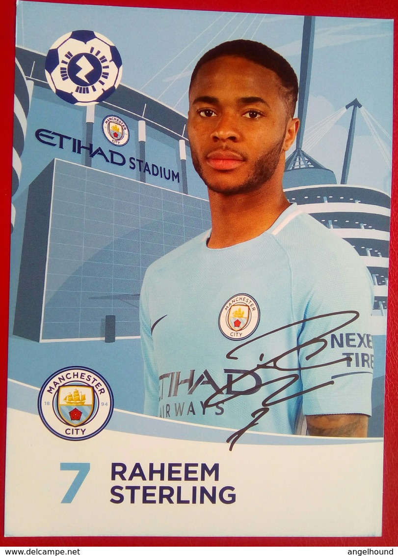 Manchester City  Raheem Sterling  Signed Card - Autógrafos