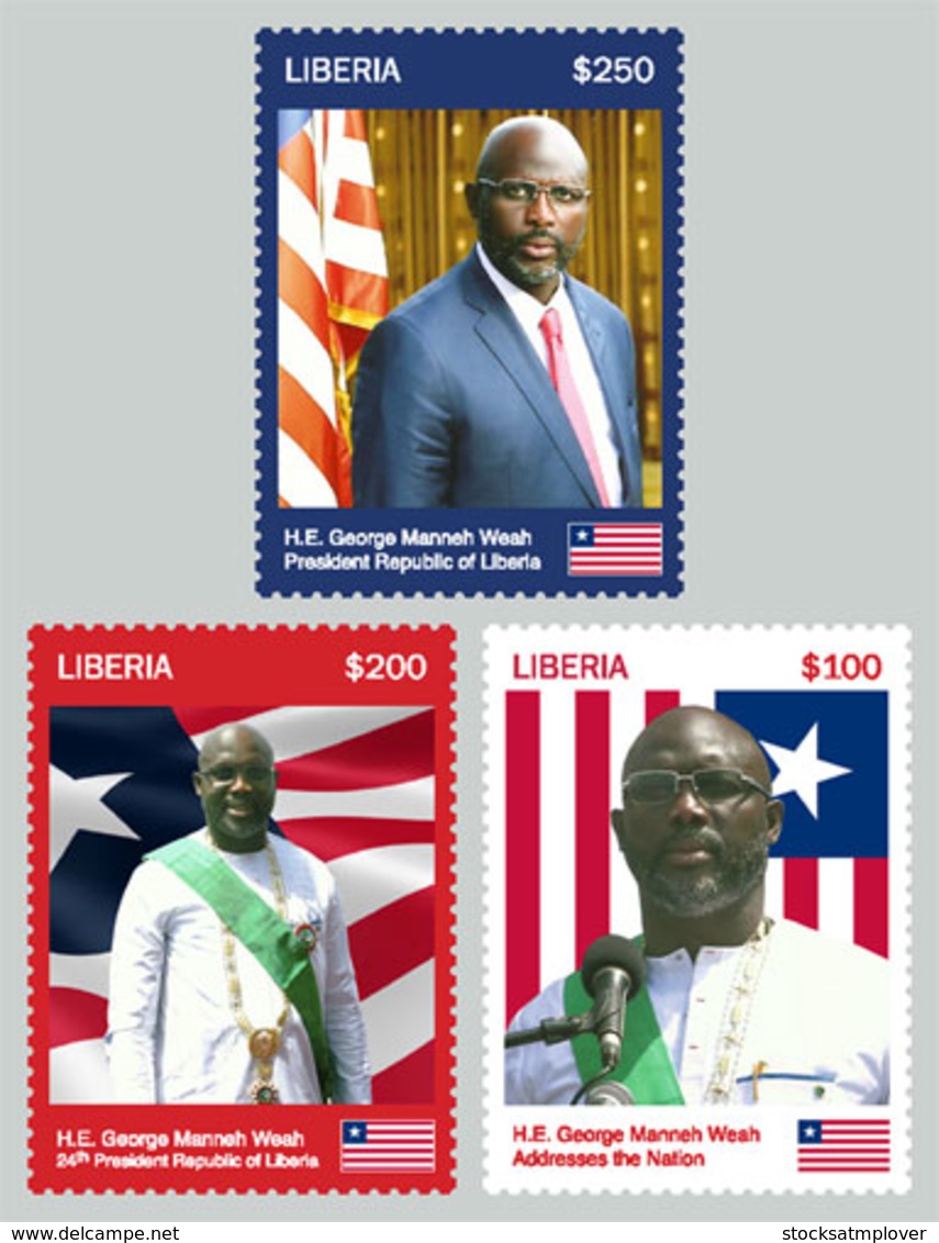 Liberia  2018   George Weah  , President Of Liberia , Flag Of Liberia  ,I201901 - Liberia