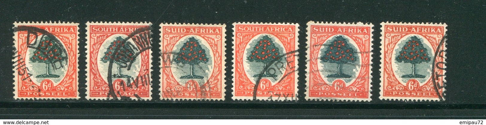 AFRIQUE DU SUD- Divers Timbres (orangers)- Oblitérés - Oblitérés