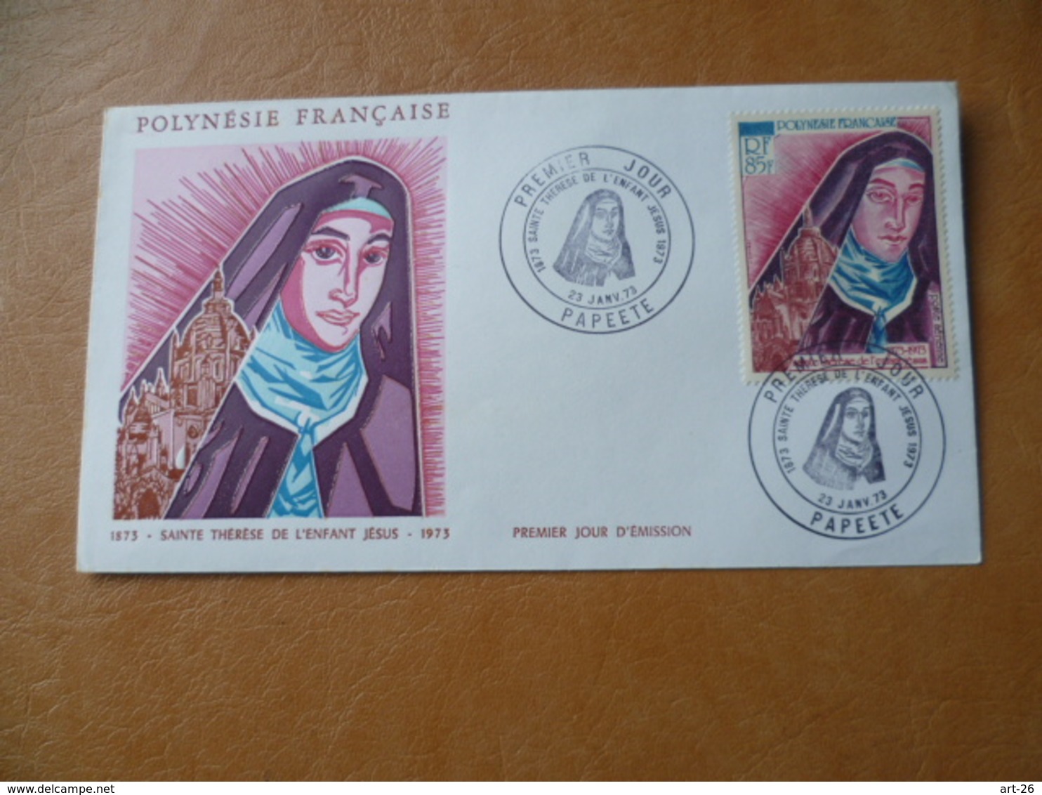 POLYNESIE FRANCAISE FDC POSTE AERIENNE N° 71 STE THERESE ENFANT JESUS - FDC