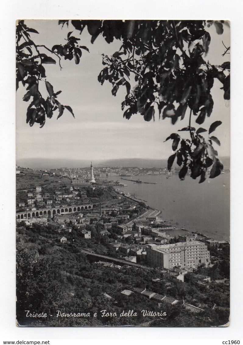 Trieste -Panorama E Faro Della Vittoria - Viaggiata Nel 1954 - Bel Timbro A Targhetta - (FDC15256) - Trieste