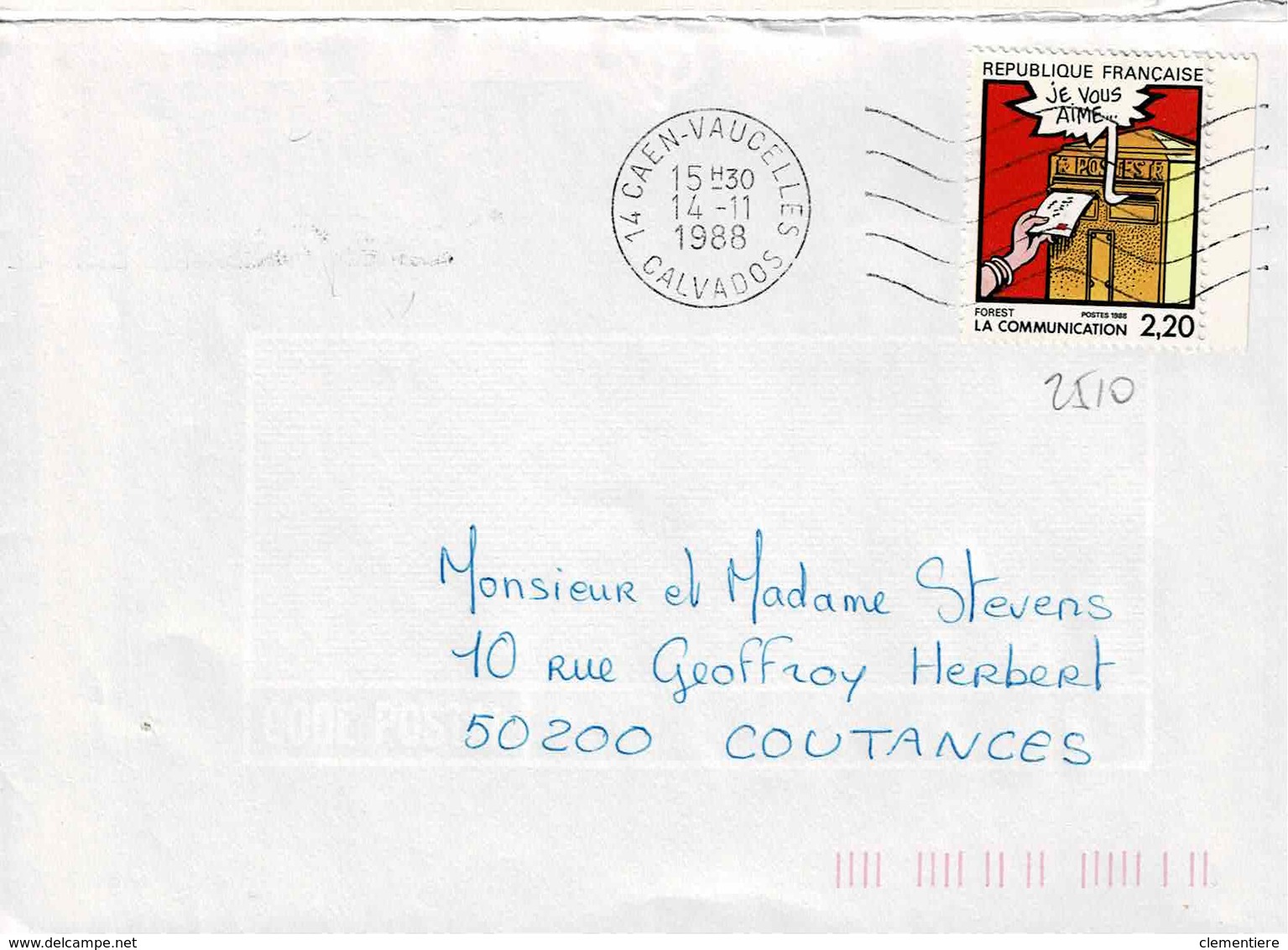 TP N° 2510 Seul Sur Enveloppe De Caen-Vaucelles - 1961-....