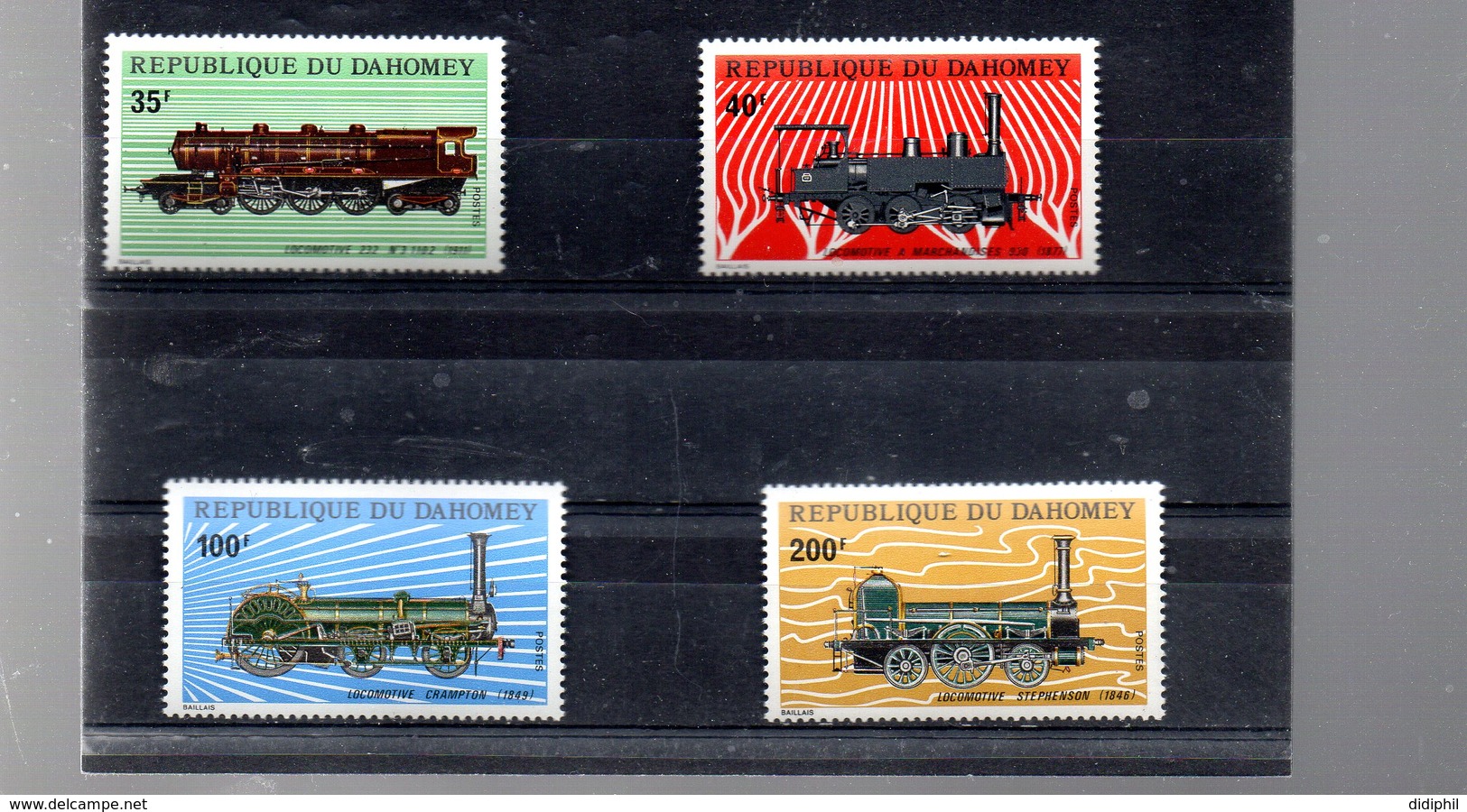 DAHOMEY 343/346** SUR LES LOCOMOTIVES - Bénin – Dahomey (1960-...)