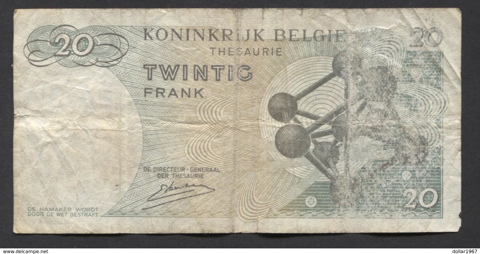 België Belgique Belgium 15 06 1964 -  20 Francs Atomium Baudouin. 3 T 6348216 - 20 Franchi