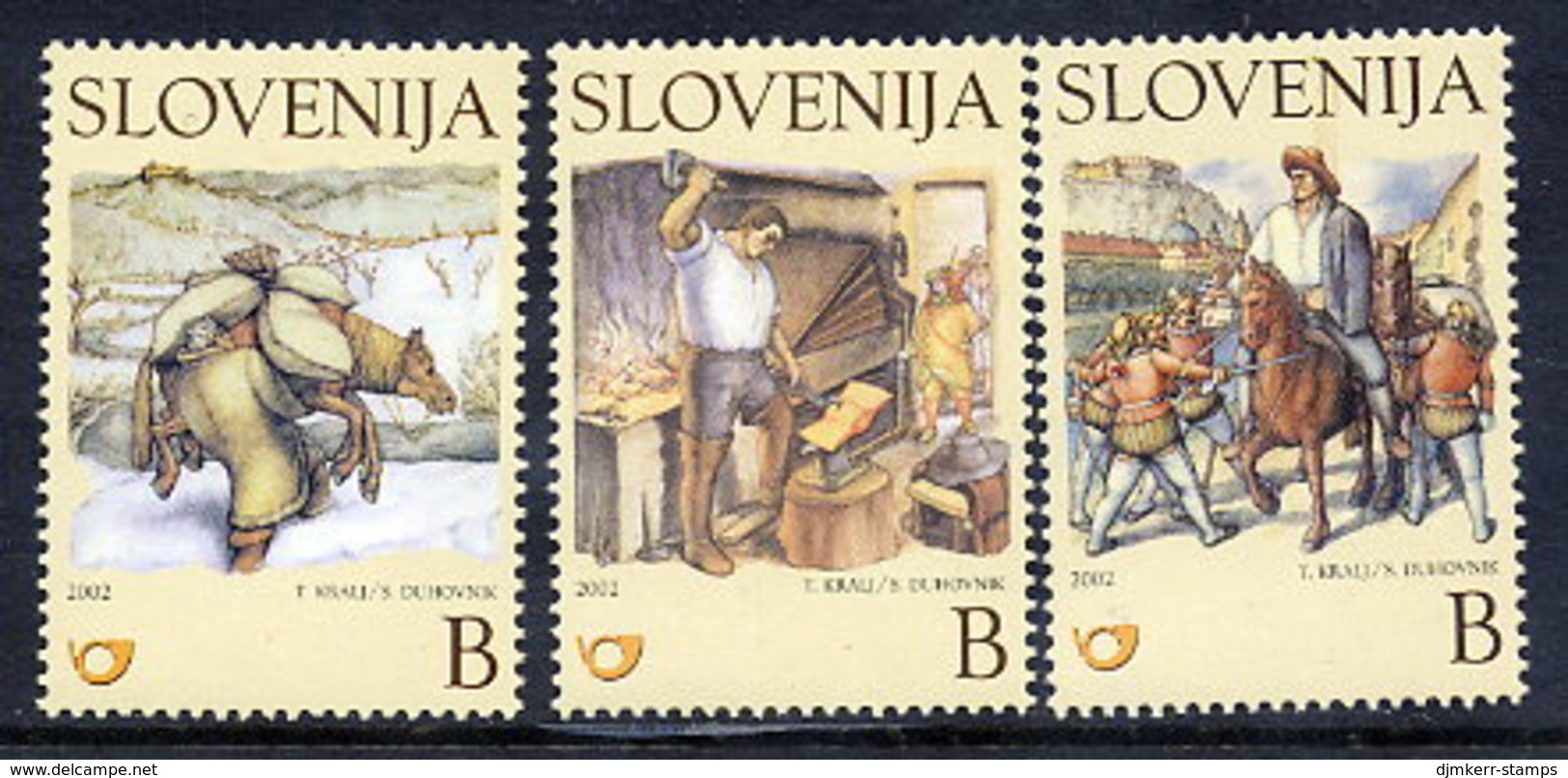 SLOVENIA 2002 Children's Book Illustrations MNH / **.  Michel 386-88 - Slowenien