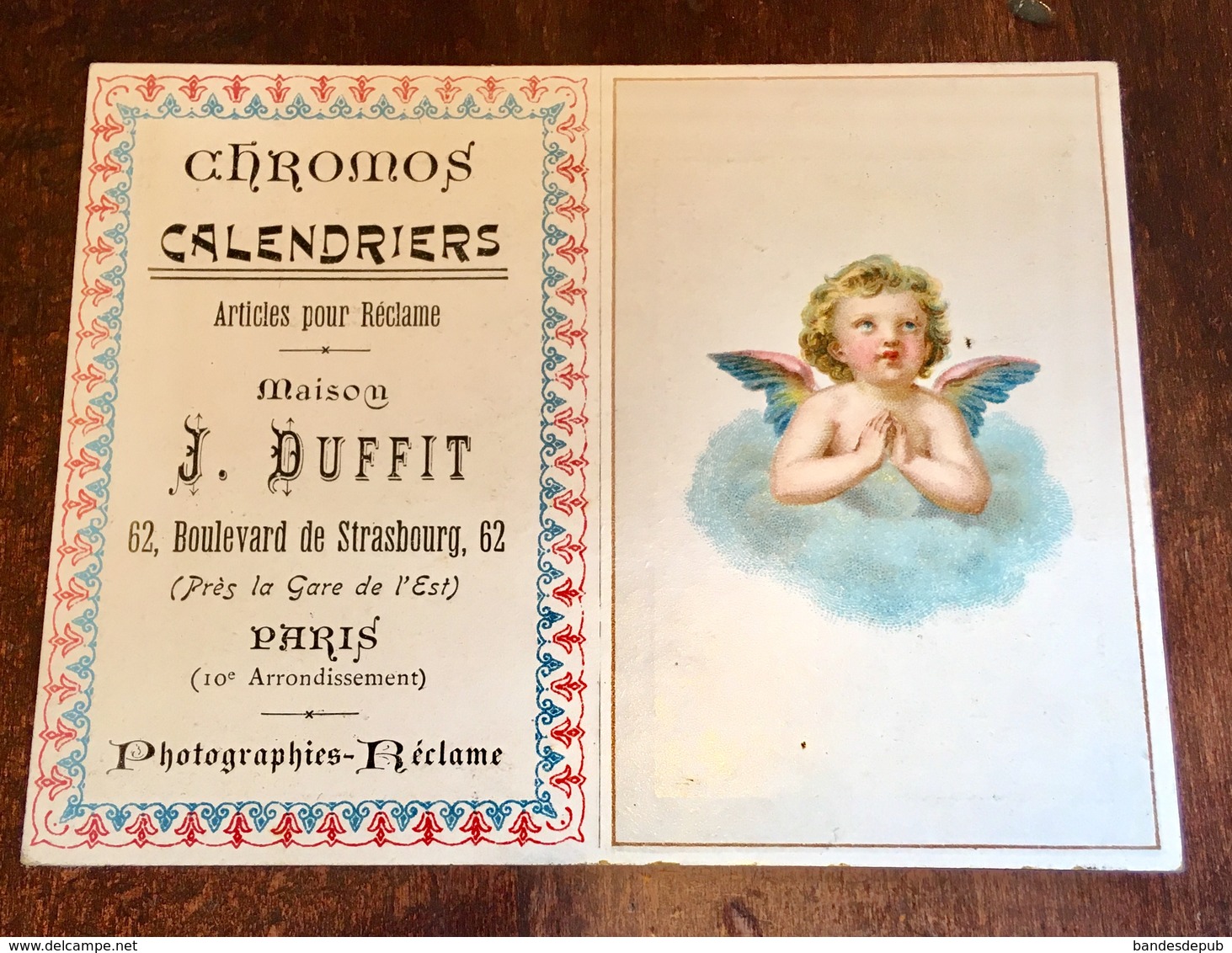 Paris Chromos Calendrier Maison Duffit 1902 1903 Angelot - Petit Format : 1901-20