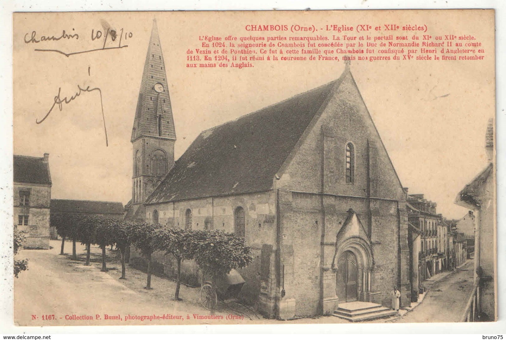 61 - CHAMBOIS - L'Eglise - Pasquis 1167 - 1910 - Autres & Non Classés