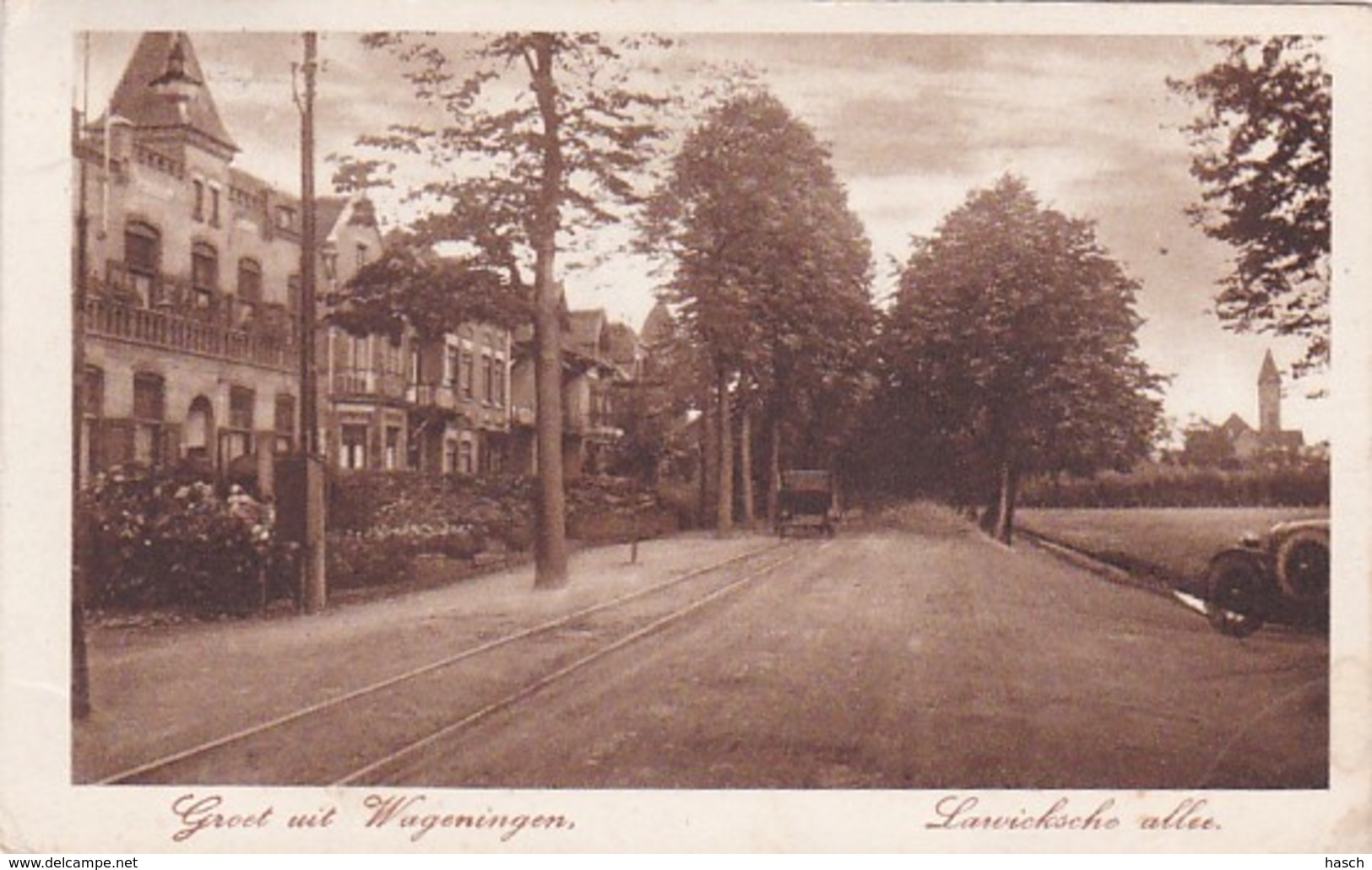 1854	64	Groet Uit Wageningen, Lawicksche Allee (kleine Vouwtjes In De Hoeken) - Wageningen