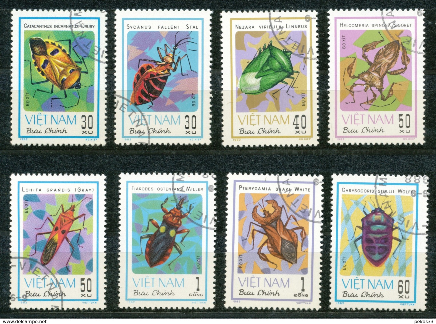 VIETNAM - Mi.Nr.   1258 - 1265 N -  Gestempelt   Schädliche Insekten. - Vietnam