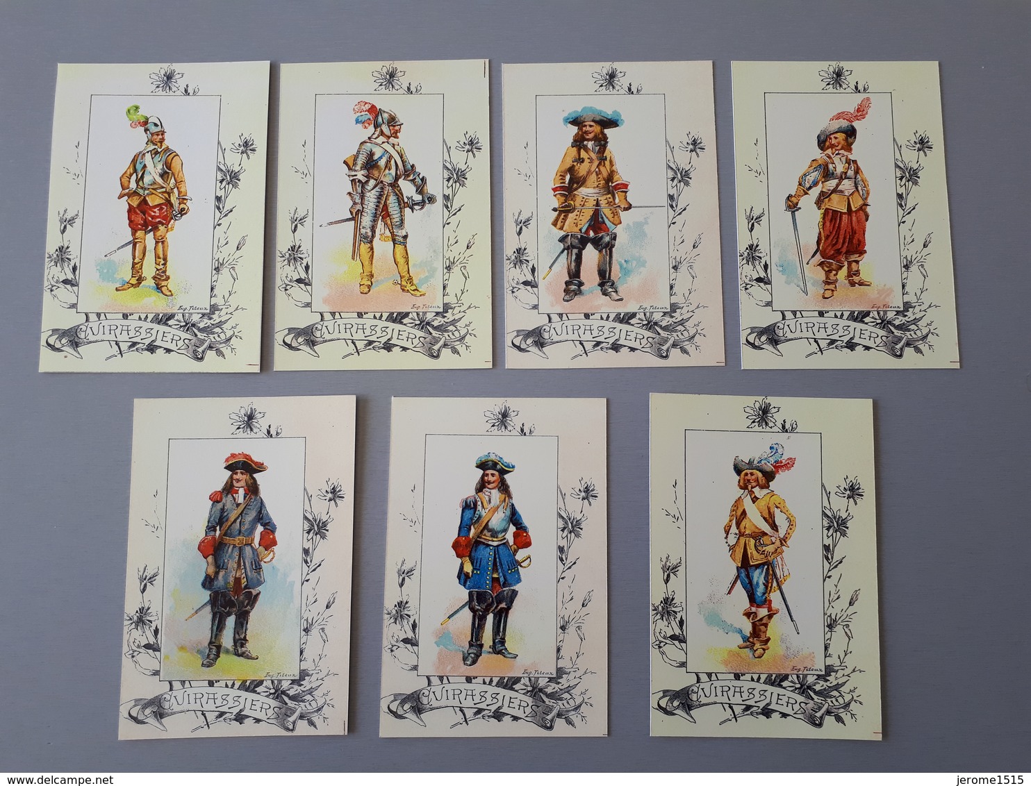 Cartes Reproductions De Dessin : Uniformes De Cuirassiers 1635 à 1690  & - Autres & Non Classés