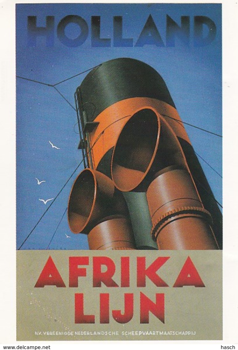 1884      2             Jan Lavies, (1902-2005), Affichekunstenaar Van De 20ste Eeuw. Holland Afrika Lijn. - Pubblicitari