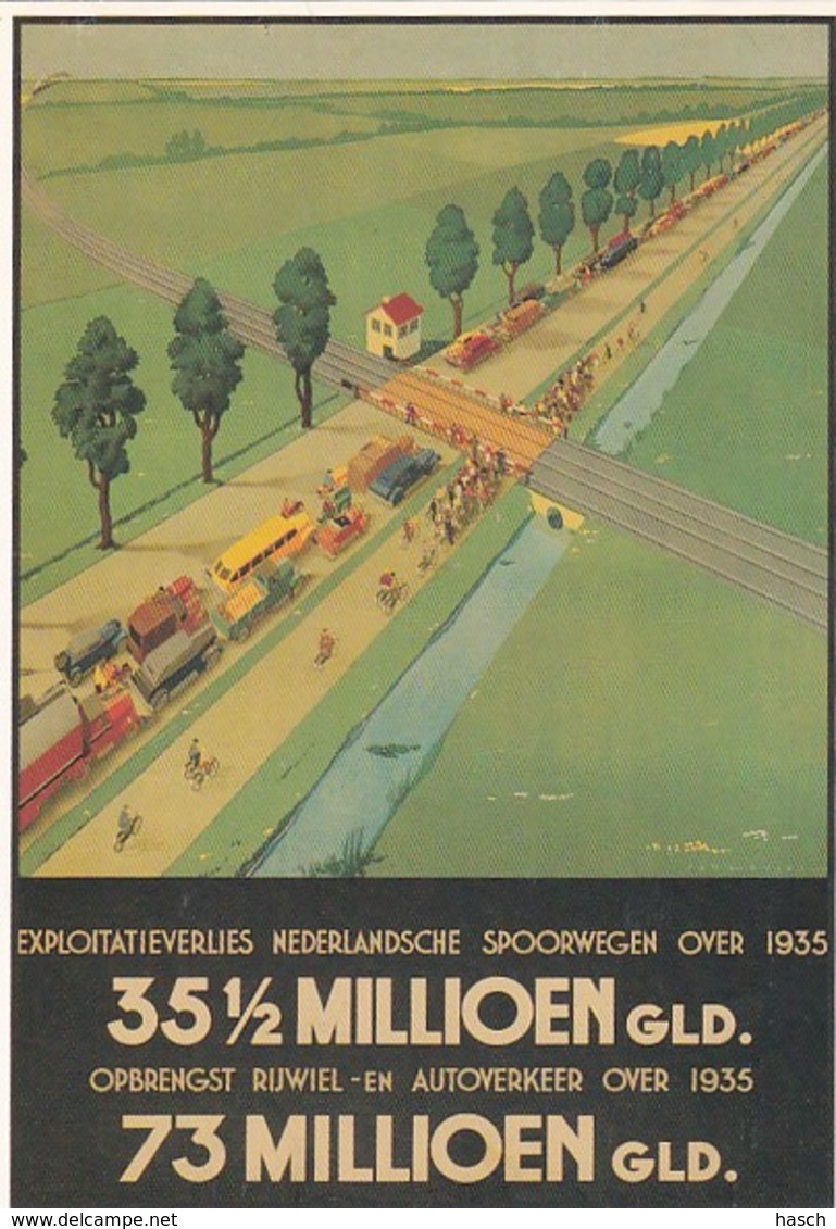 1884      13           Jan Lavies, (1902-2005), Affichekunstenaar Van De 20ste Eeuw. 1993 / ‘Spoorwegovergang’ - Pubblicitari