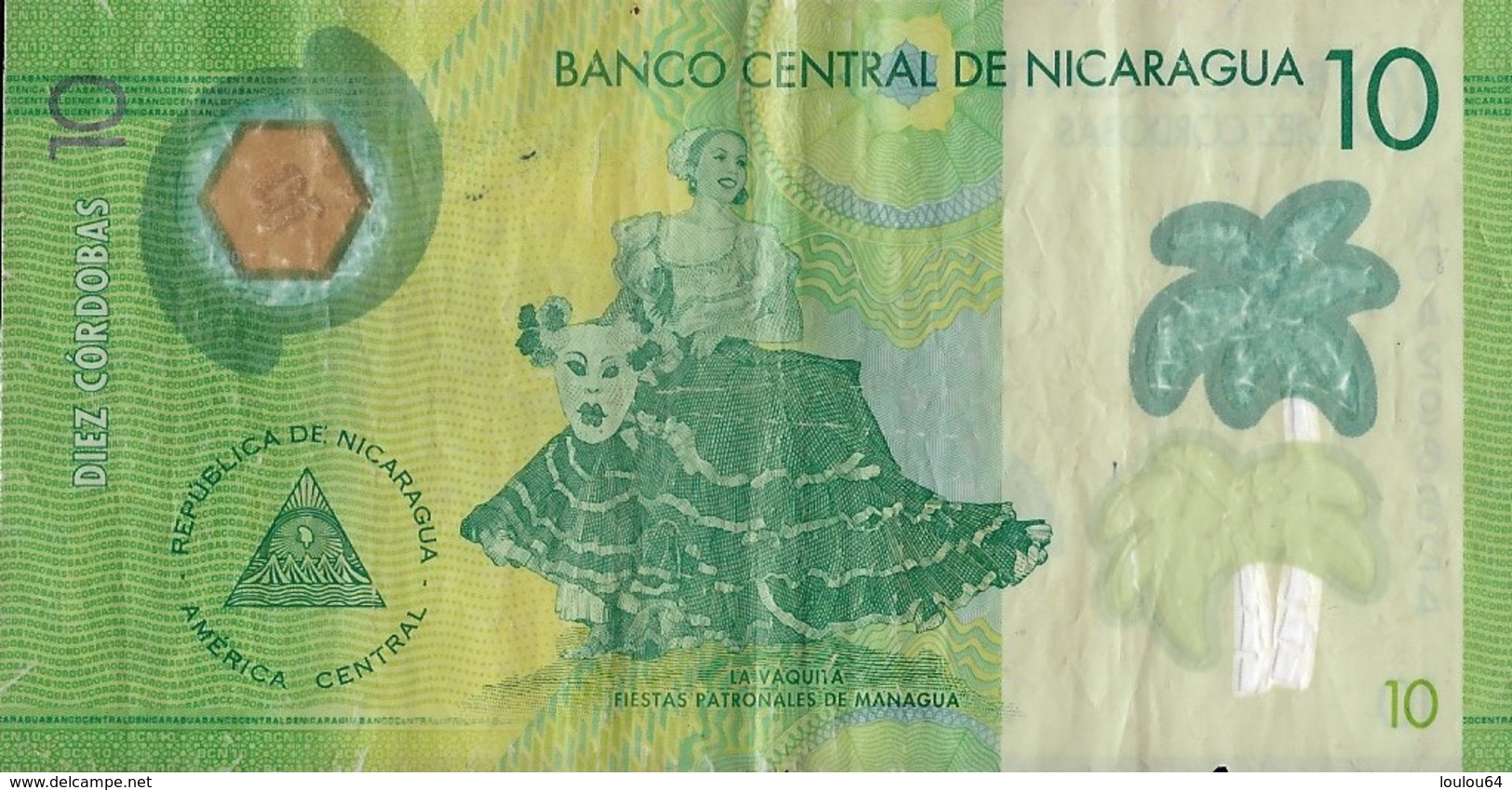 Billets - Nicaragua  - 10 Cordobas - 2014 - Circulé - - Nicaragua
