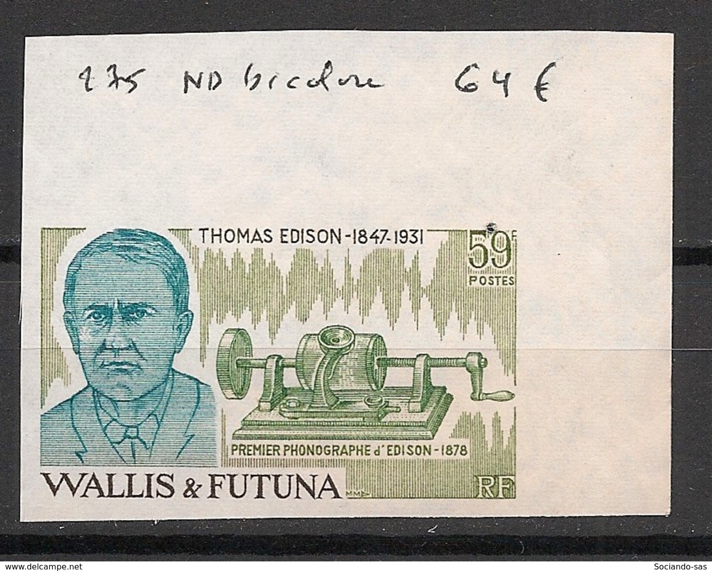 Wallis Et Futuna - 1981 - N°Yv. 275 - Thomas Edison - Essai De Couleur ND - Neuf Luxe ** / MNH / Postfrisch - Unused Stamps