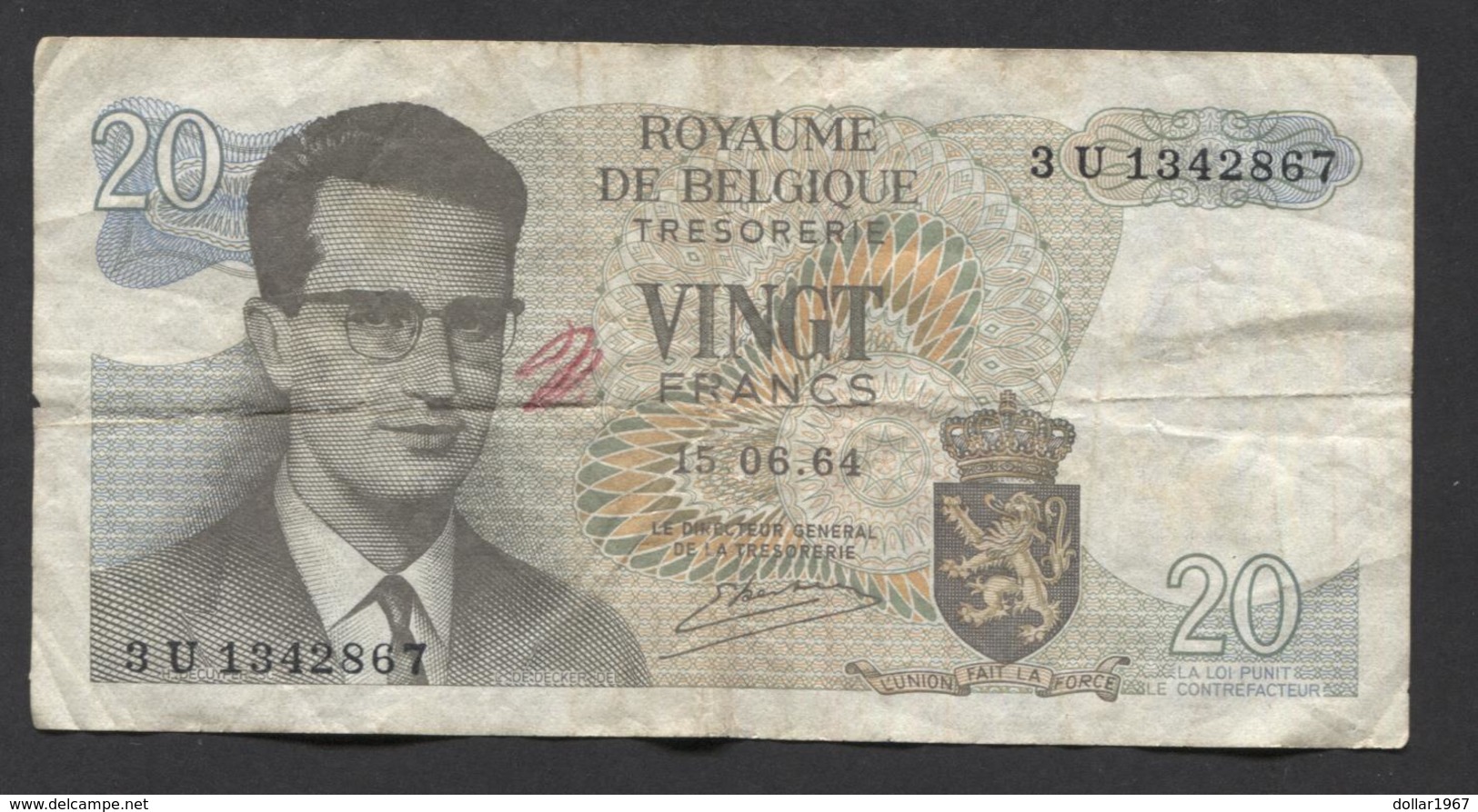 België Belgique Belgium 15 06 1964 -  20 Francs Atomium Baudouin. 3 U 1342567 - 20 Francos