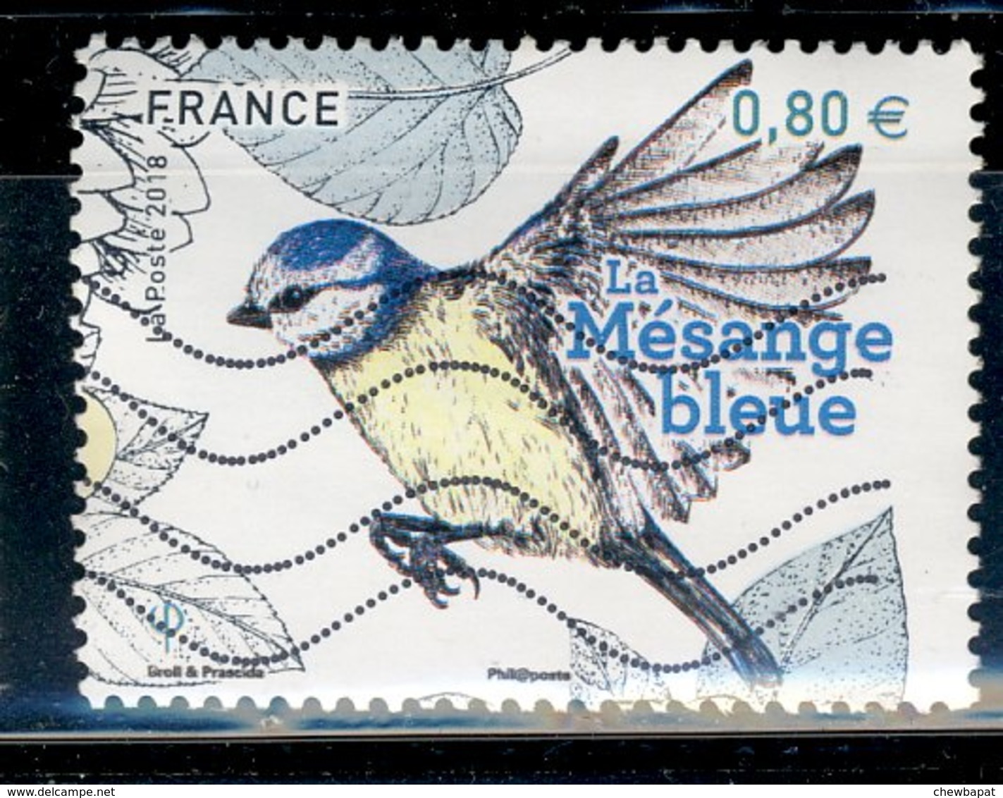 France 2018 - Oblitéré Used - Y&T N° 5238 - Oiseaux De Nos Jardins - Mésange Bleue - Used Stamps