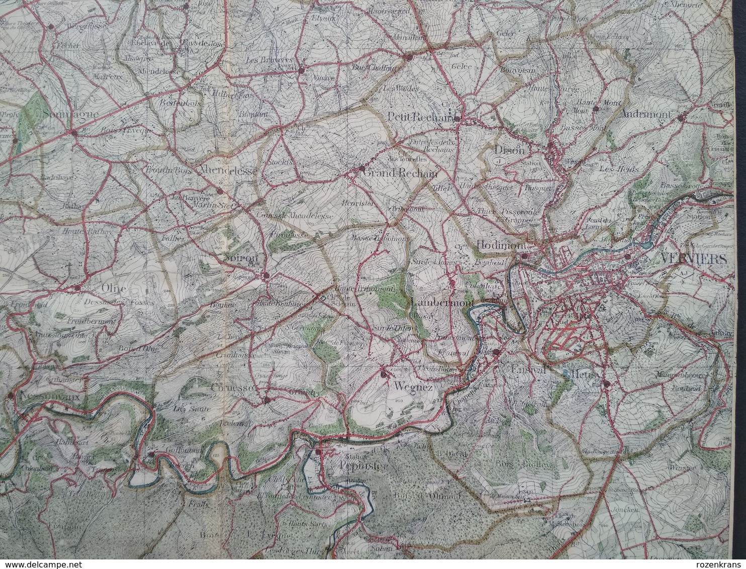 Topografische En Militaire Kaart STAFKAART 1906 Liege Verviers Embourg Herve Alleur Tilleur Jemeppe Ans Herstal - Topographische Karten