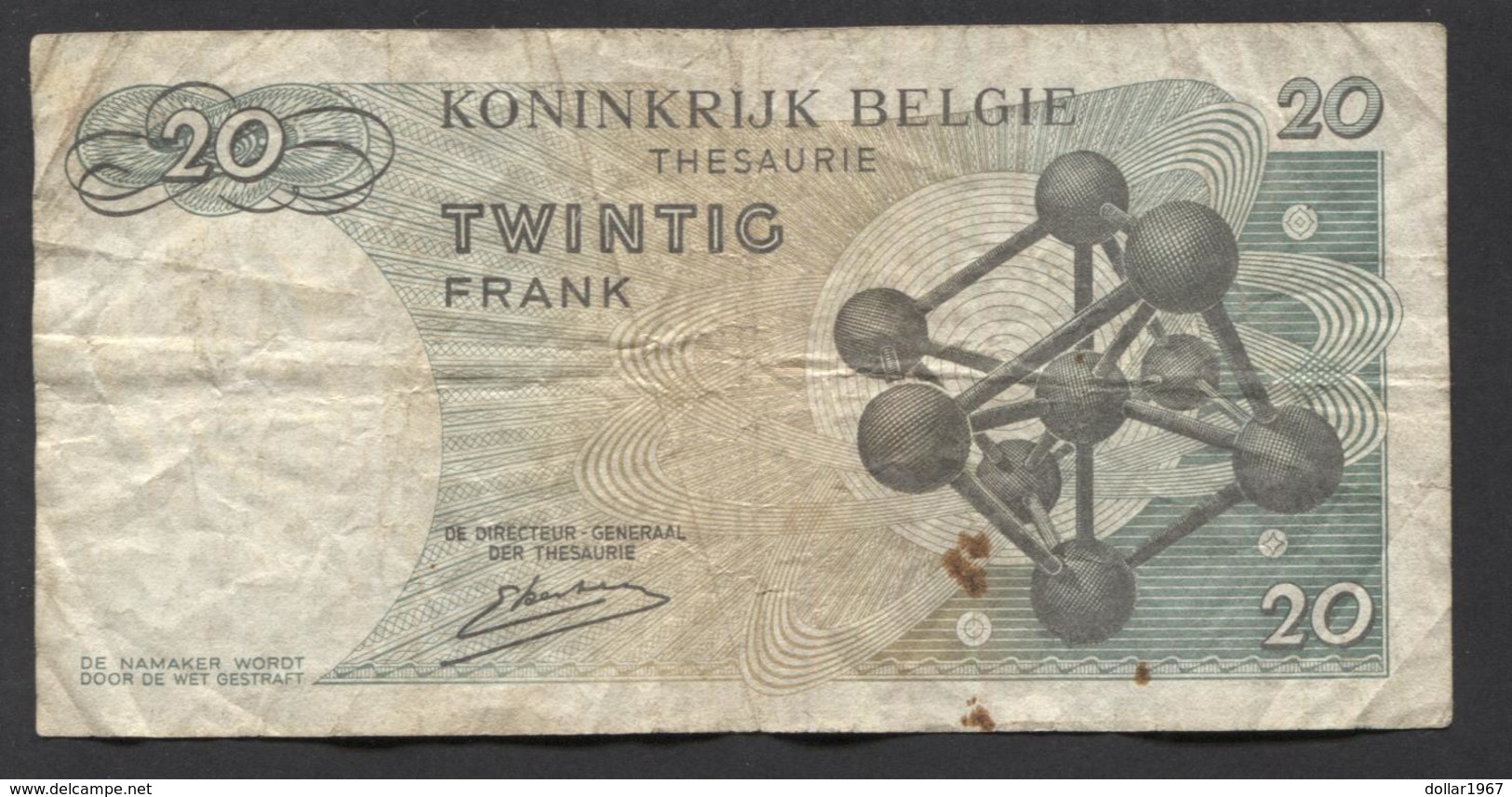 België Belgique Belgium 15 06 1964 -  20 Francs Atomium Baudouin. 3 U 5256393 - 20 Francs