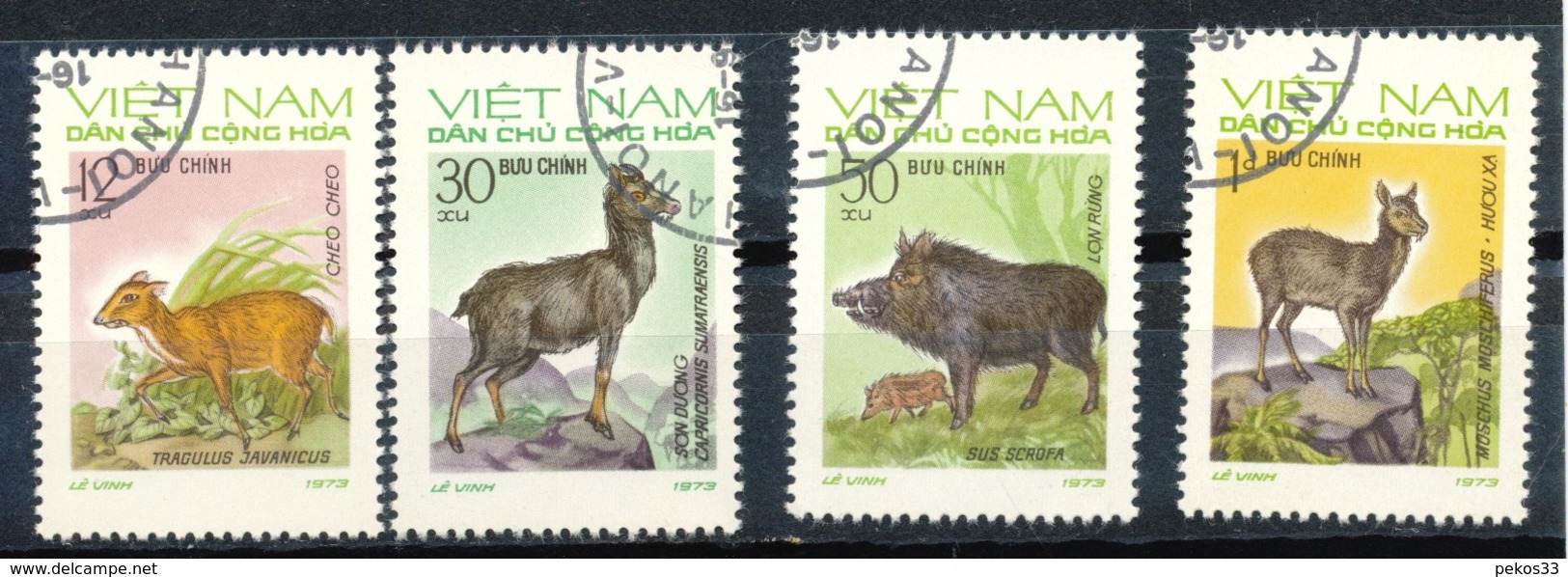 VIETNAM - Mi.Nr.   731 -  734   Gestempelt    Einheimische Wildtiere. - Vietnam