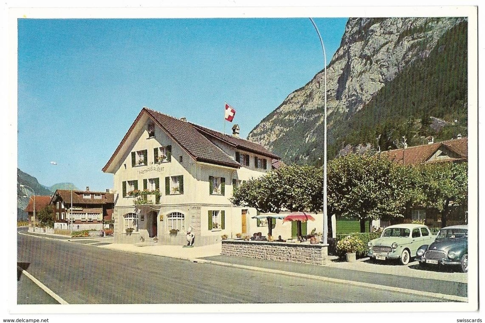 ERSTFELD: Gasthaus Albert Mit Oldtimern 1957 - Erstfeld