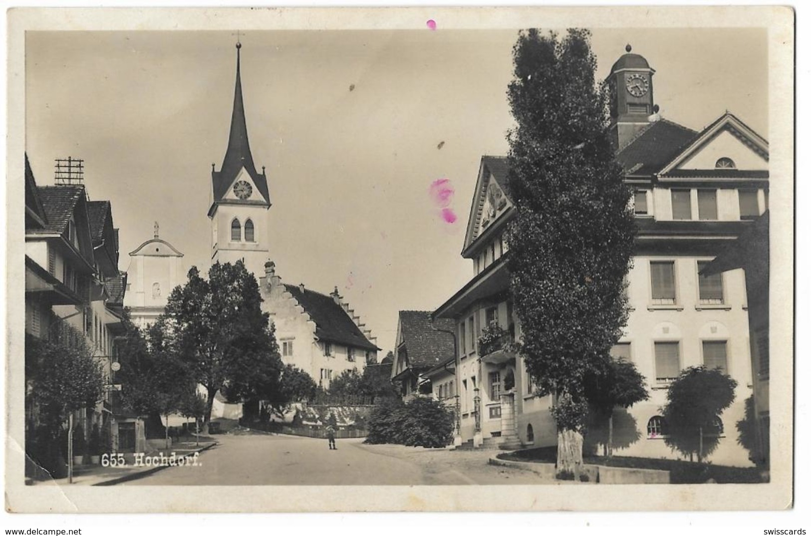 HOCHDORF: Dorfstrasse Mit Coiffeur ~1925 - Hochdorf