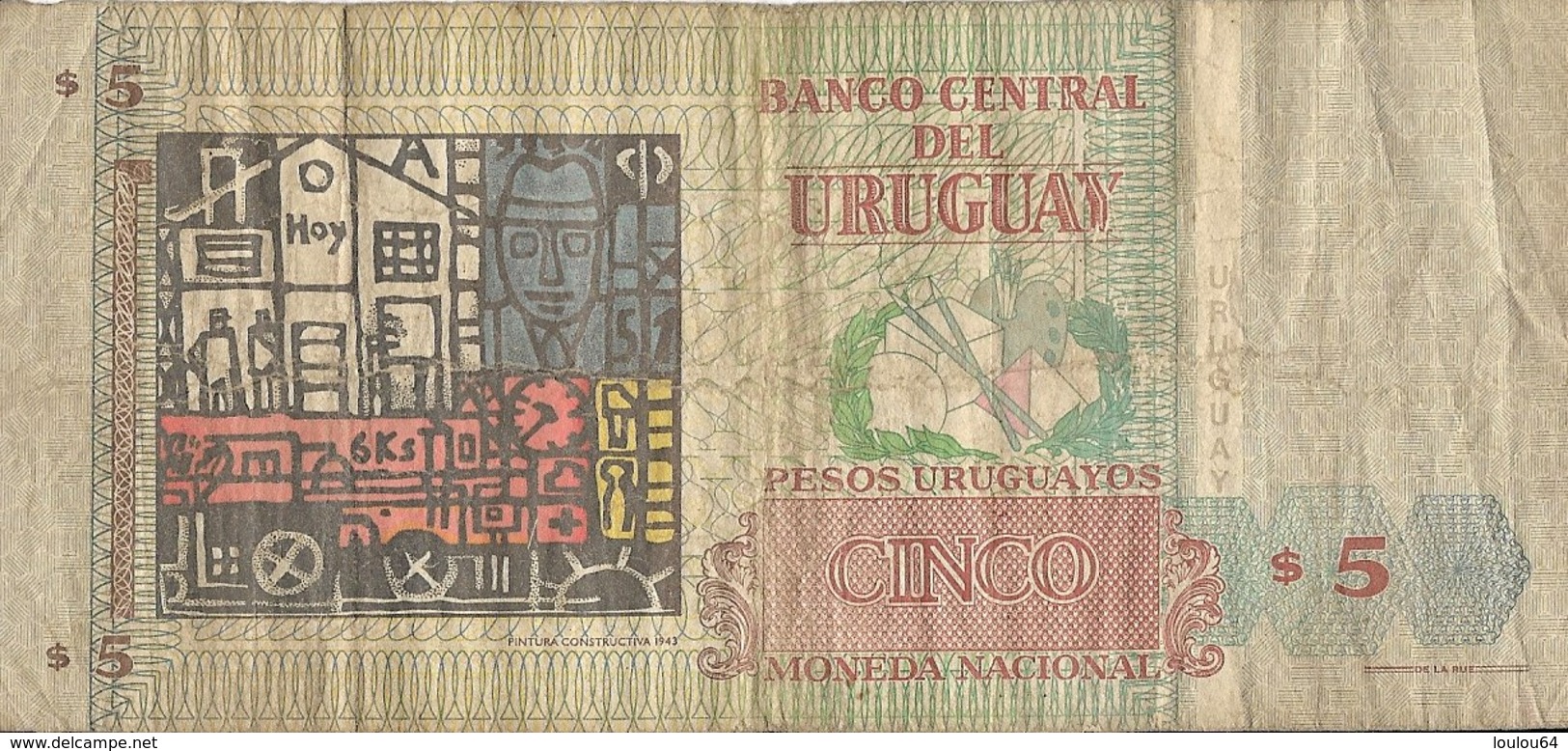 Uruguay - 5 Pesos 1998 - Série A- N° 06145838 - Usagé - - Uruguay