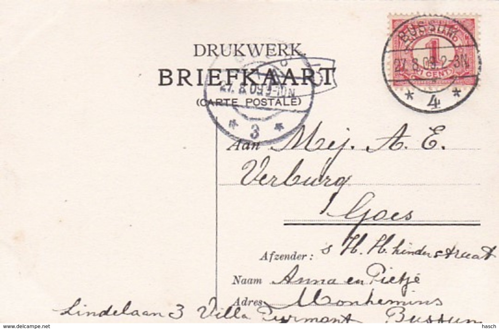 1887	127	Bussum, Nassaupark (poststempel 1909) - Bussum