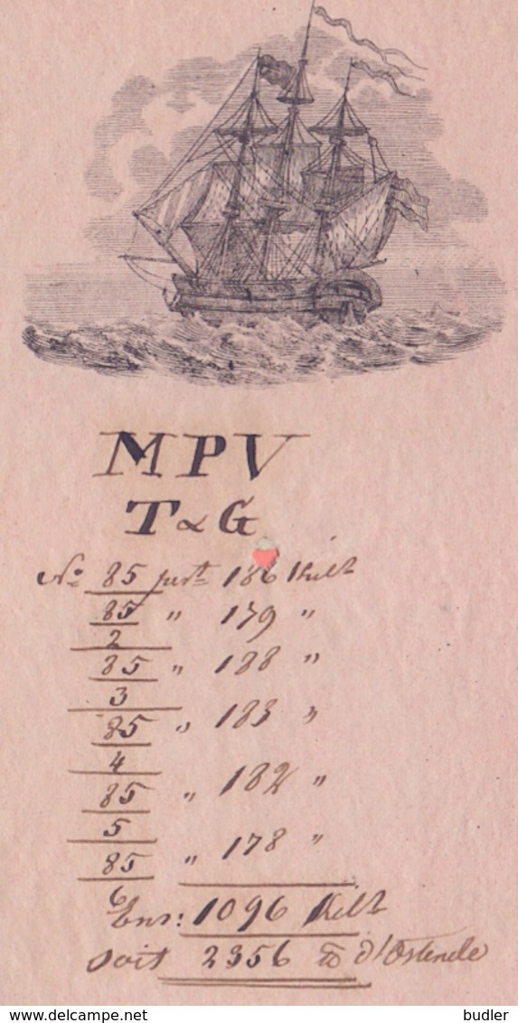 BELGIQUE/BELGIUM :19/03/1840: Cognossement Pour Le Transport Par Navire à Voile / For The Transport By Sailing Ship ... - Autres & Non Classés